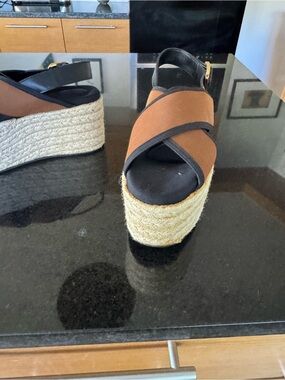 Marni Women’s Brown Espadrille Platform Sandals with Black Trim